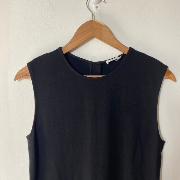 Vince Black Sleeveless Sheath Dress M Minimalist Career Corpcore Quiet Luxury - Picture 4 of 9